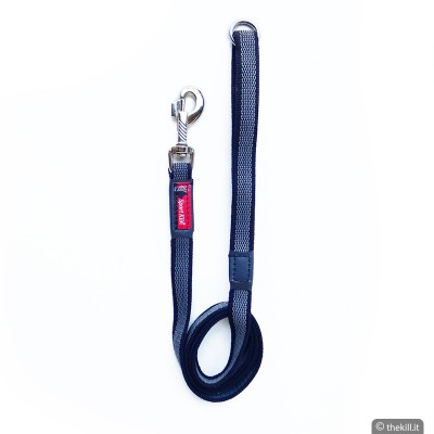 Guinzaglio gommato 120 cm x 20 mm. nylon con maniglia per cani