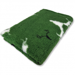 Vet Bed verde con corna di cervo bianche e nere