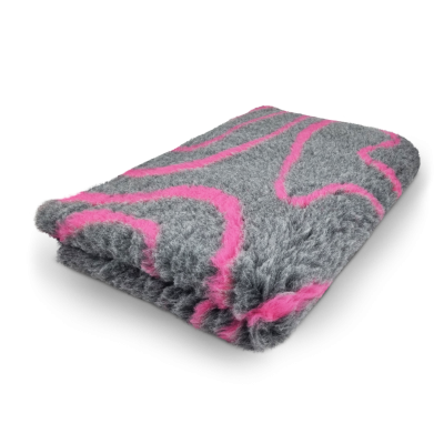 Vet Bed antracite con onde fucsia