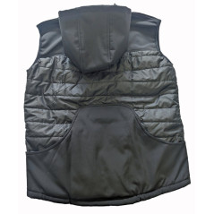 Gilet HEBRÜ softshell nero super leggero con cappuccio