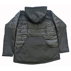 Giacca HEBRÜ softshell nera, super leggera con cappuccio