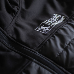 Gilet HEBRÜ softshell nero super leggero con cappuccio