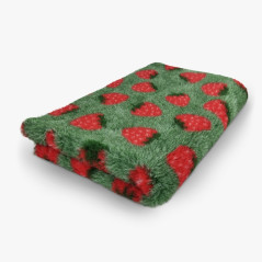 Vet Bed Verde con fragole rosse