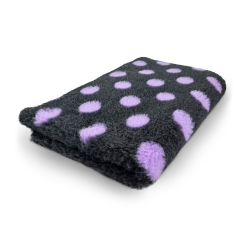 Vet Bed nero con pois lilla