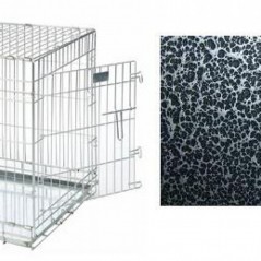 Kennel in acciaio TOPMAST con rivestimento nero e argento per cani